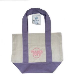 Trader Joe’s Mini Pastel Canvas Tote Bag in Purple